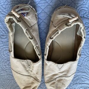 Casual Beige Canvas Slip-On Shoes